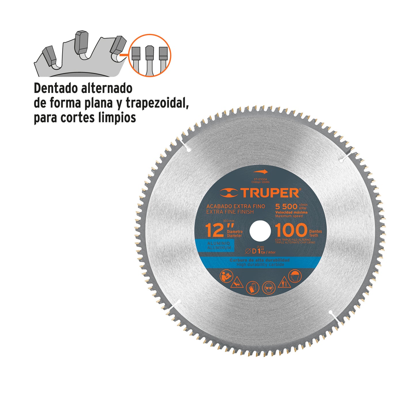 TRUPER DISCO PARA ALUMINIO 12" 100 DIENTES 12686