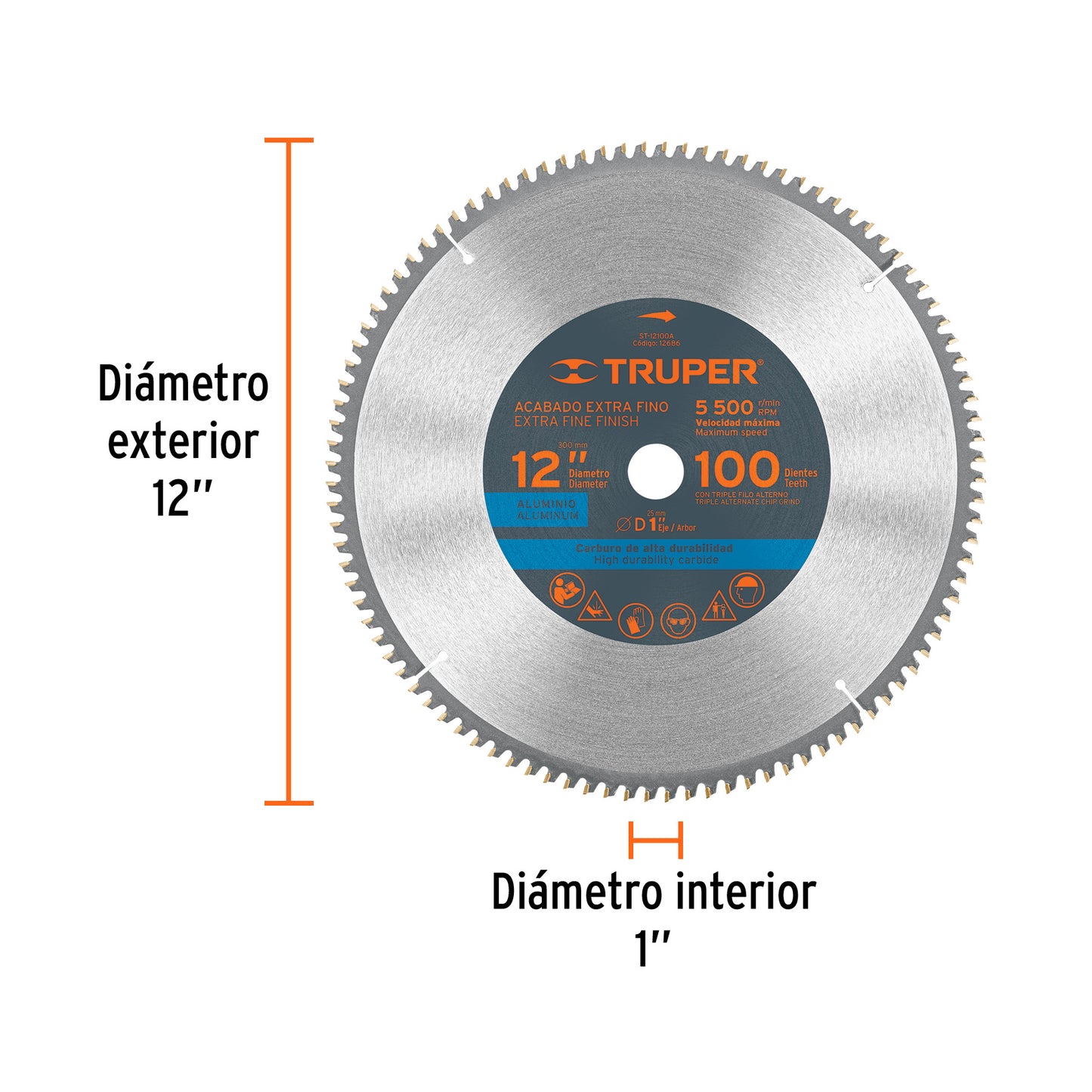 TRUPER DISCO PARA ALUMINIO 12" 100 DIENTES 12686