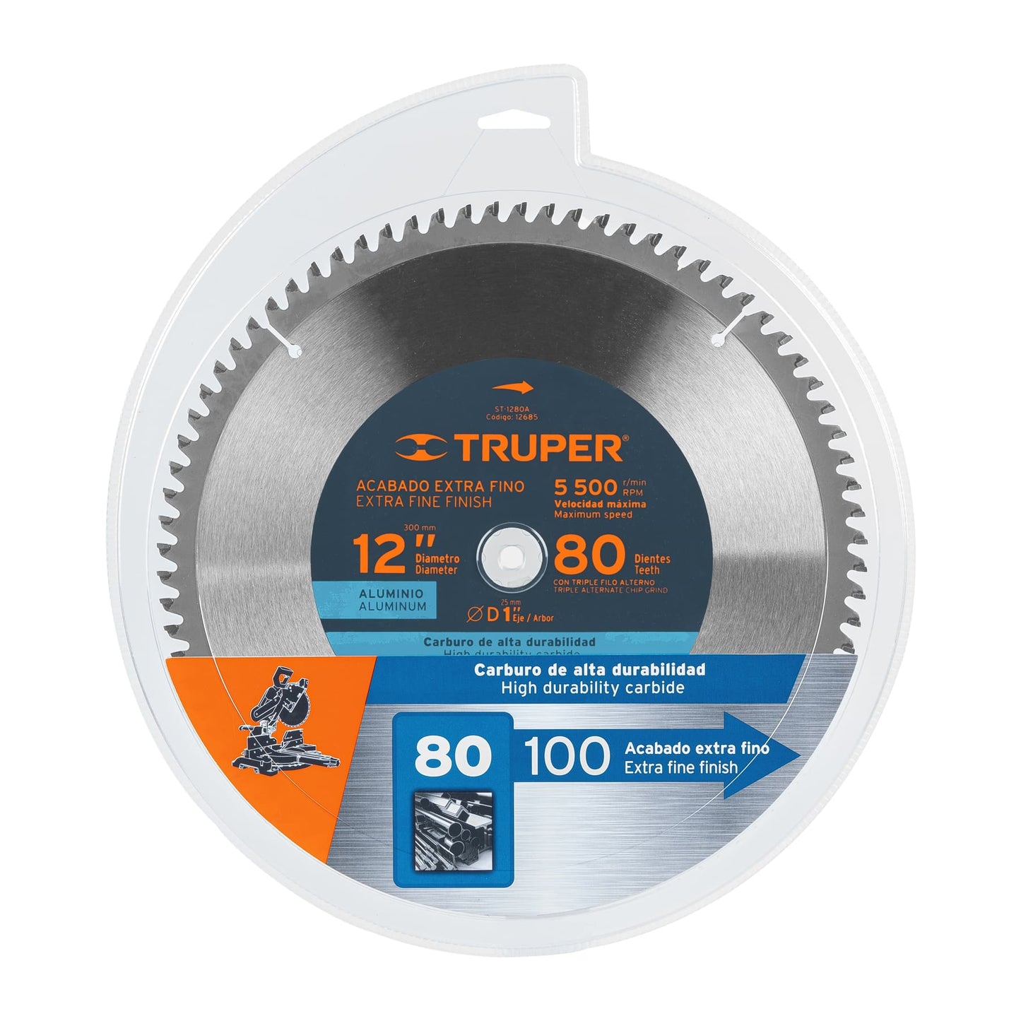 TRUPER DISCO PARA ALUMINIO 12" 80 DIENTES 12685
