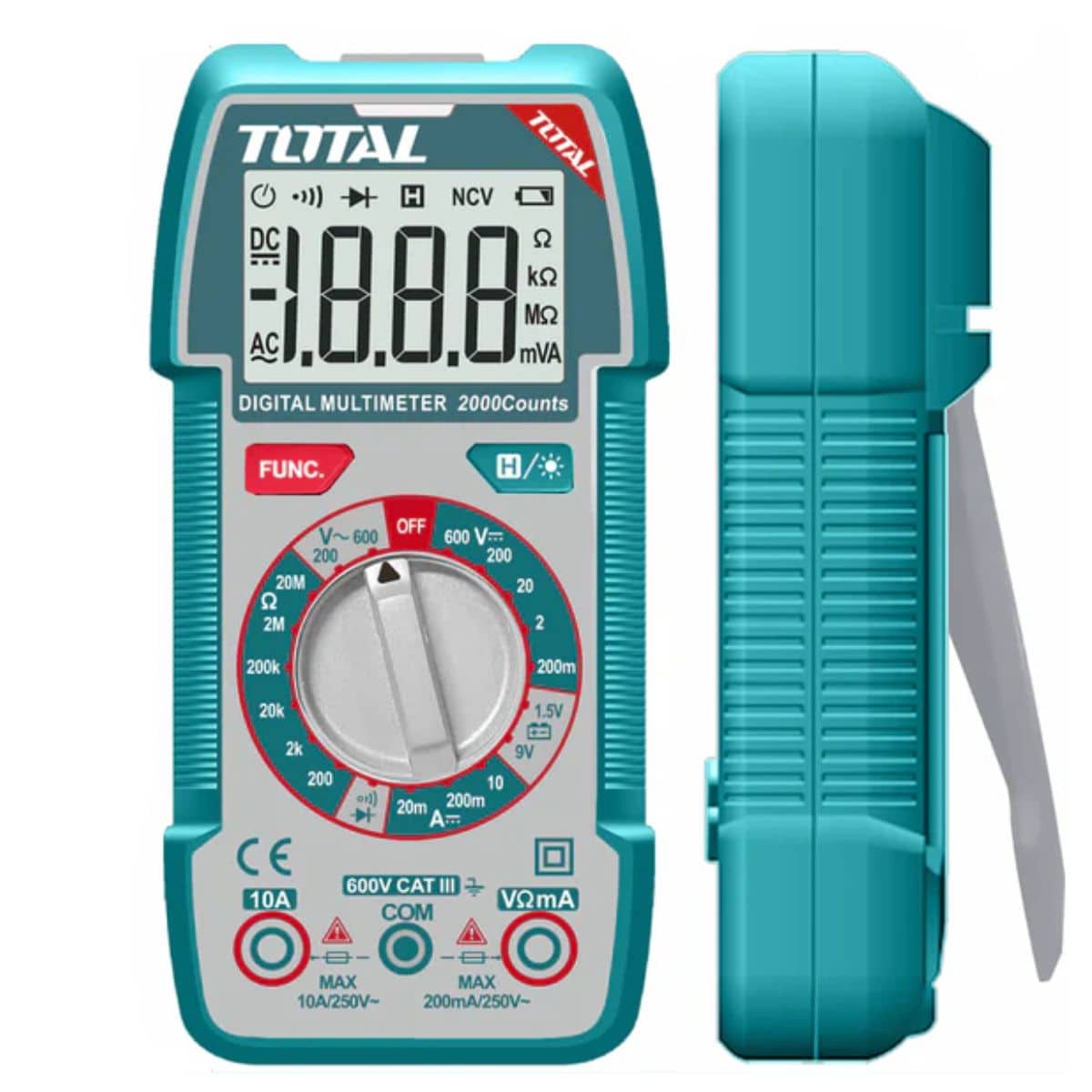 TOTAL MULTIMETRO DIGITAL CAT III 600V TMT536002