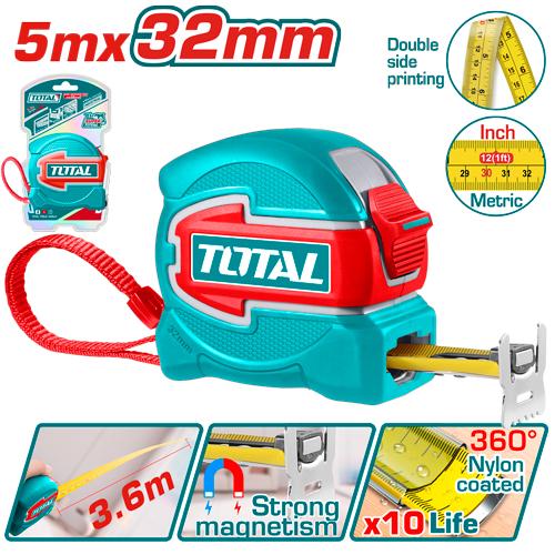 TOTAL FLEXOMETRO INDUSTRIAL 5 MTS X 32MM TMT80532