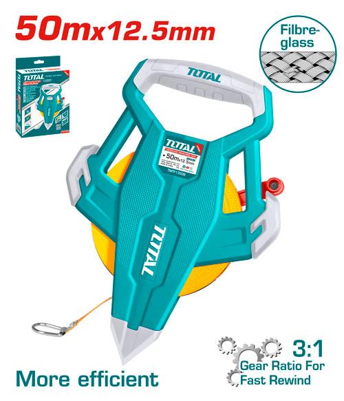 TOTAL DECAMETRO 50 MTS CINTA DE FIBRA DE VIDRIO TMTF13506