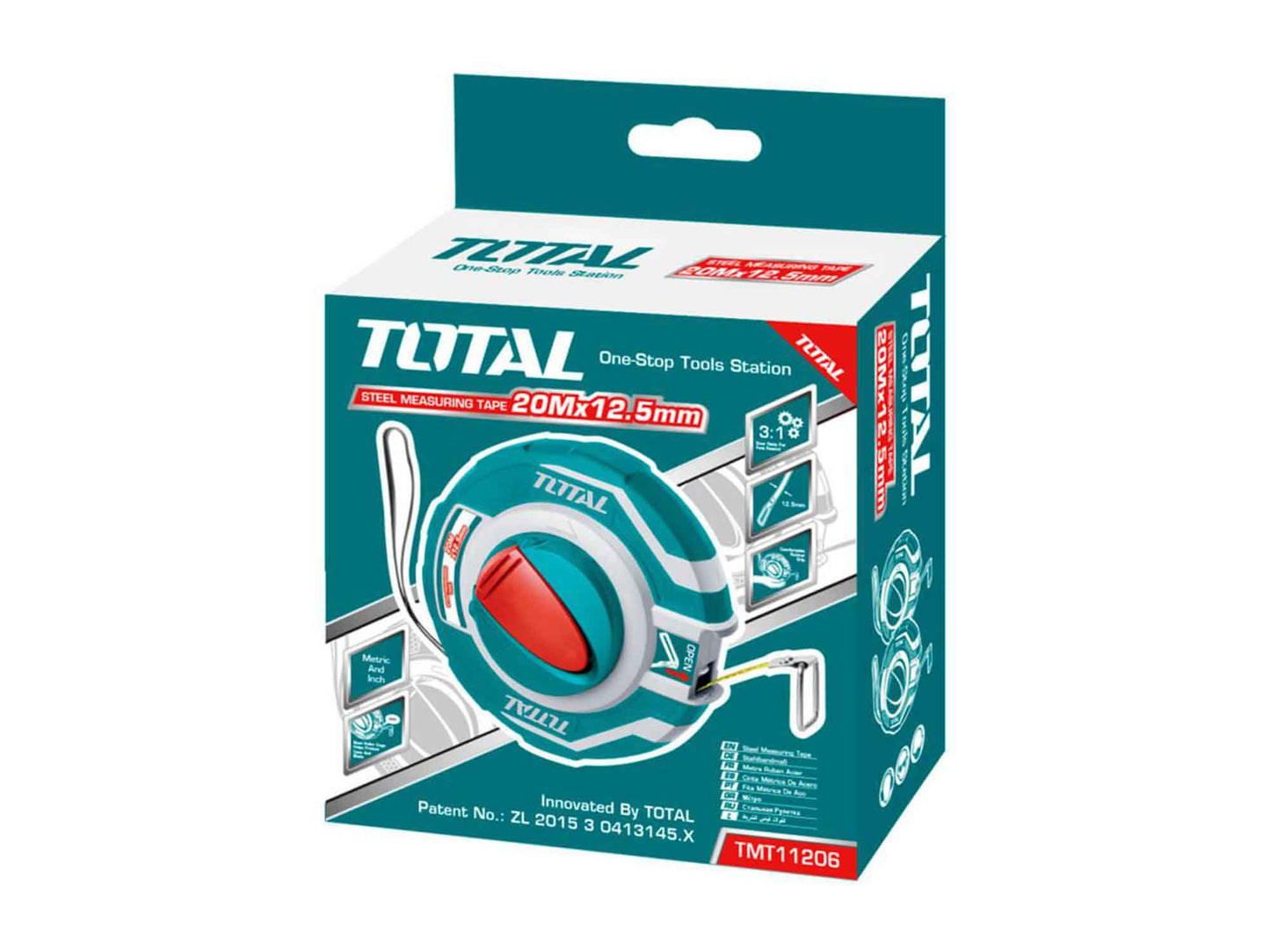 TOTAL DECAMETRO 20 MTS CINTA METRICA DE ACERO TMT11206