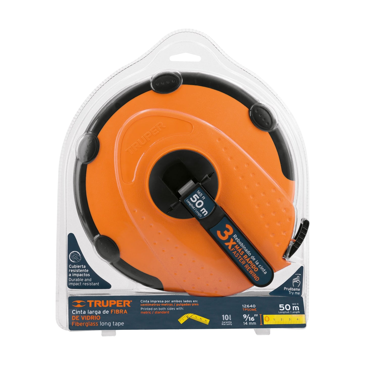 TRUPER CINTA LARGA DE FIBRA DE VIDRIO 50M 12640