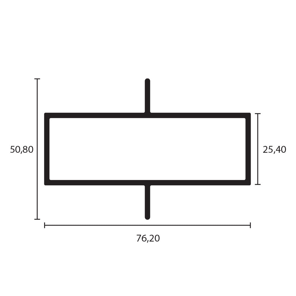 TUBULAR RECTANGULAR ALUMINIO 3X1 DOBLE ALETA - T096 / CIA-TA096