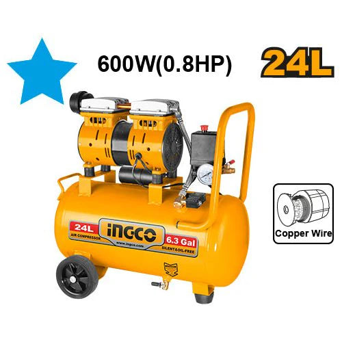 INGCO COMPRESOR DE AIRE LIBRE DE ACIETE 24L 0.8HP UACS175241