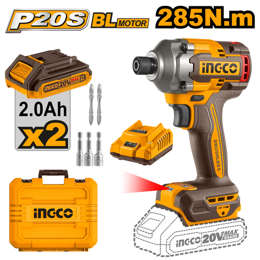 INGCO ATORNILLADOR DE IMPACTO 20V 285 N.M UCIRLI2028