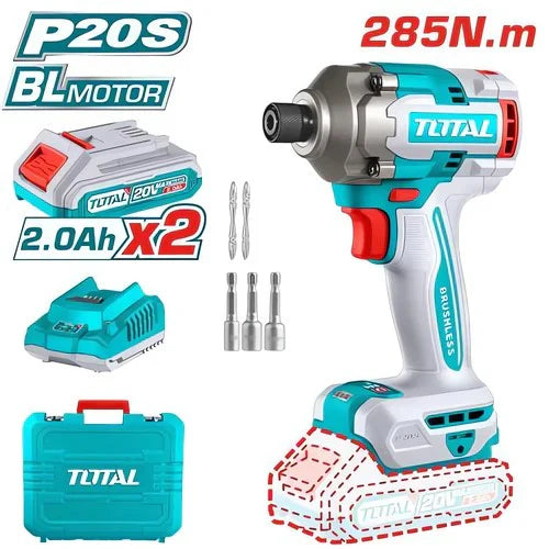 TOTAL ATORNILLADOR DE IMPACTO 20V + ESTUCHE Y ACCESORIOS - UTIRLI2028