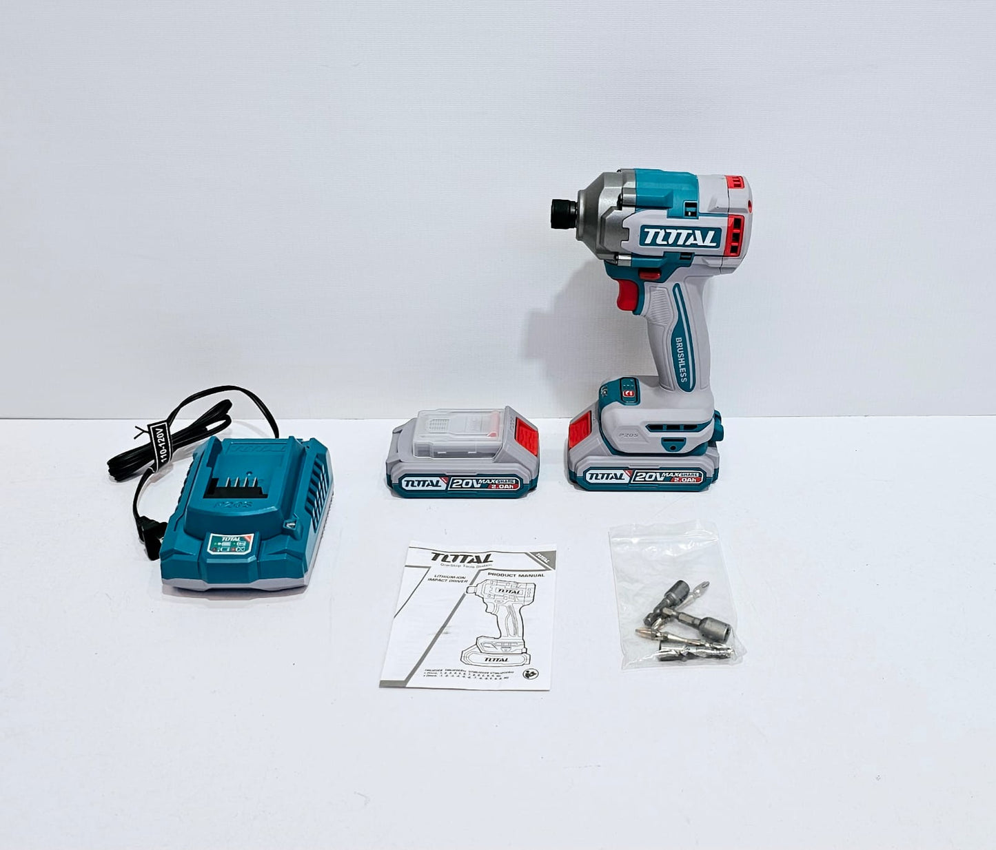 TOTAL ATORNILLADOR DE IMPACTO 20V + ESTUCHE Y ACCESORIOS - UTIRLI2028