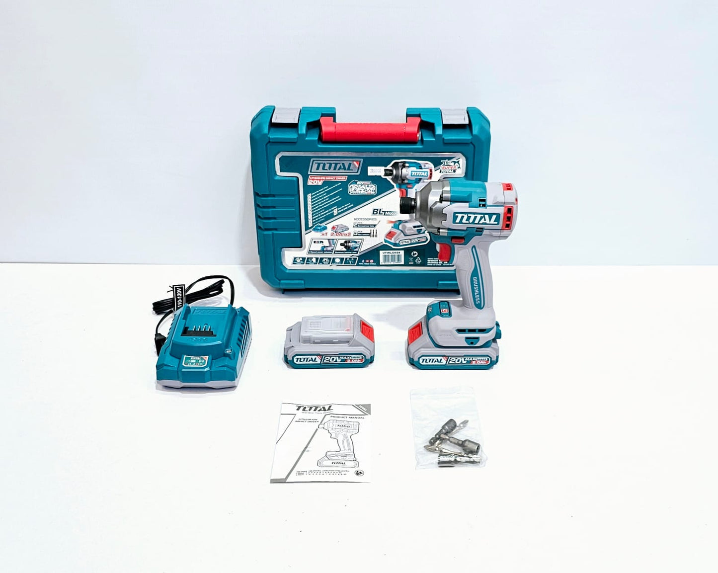 TOTAL ATORNILLADOR DE IMPACTO 20V + ESTUCHE Y ACCESORIOS - UTIRLI2028