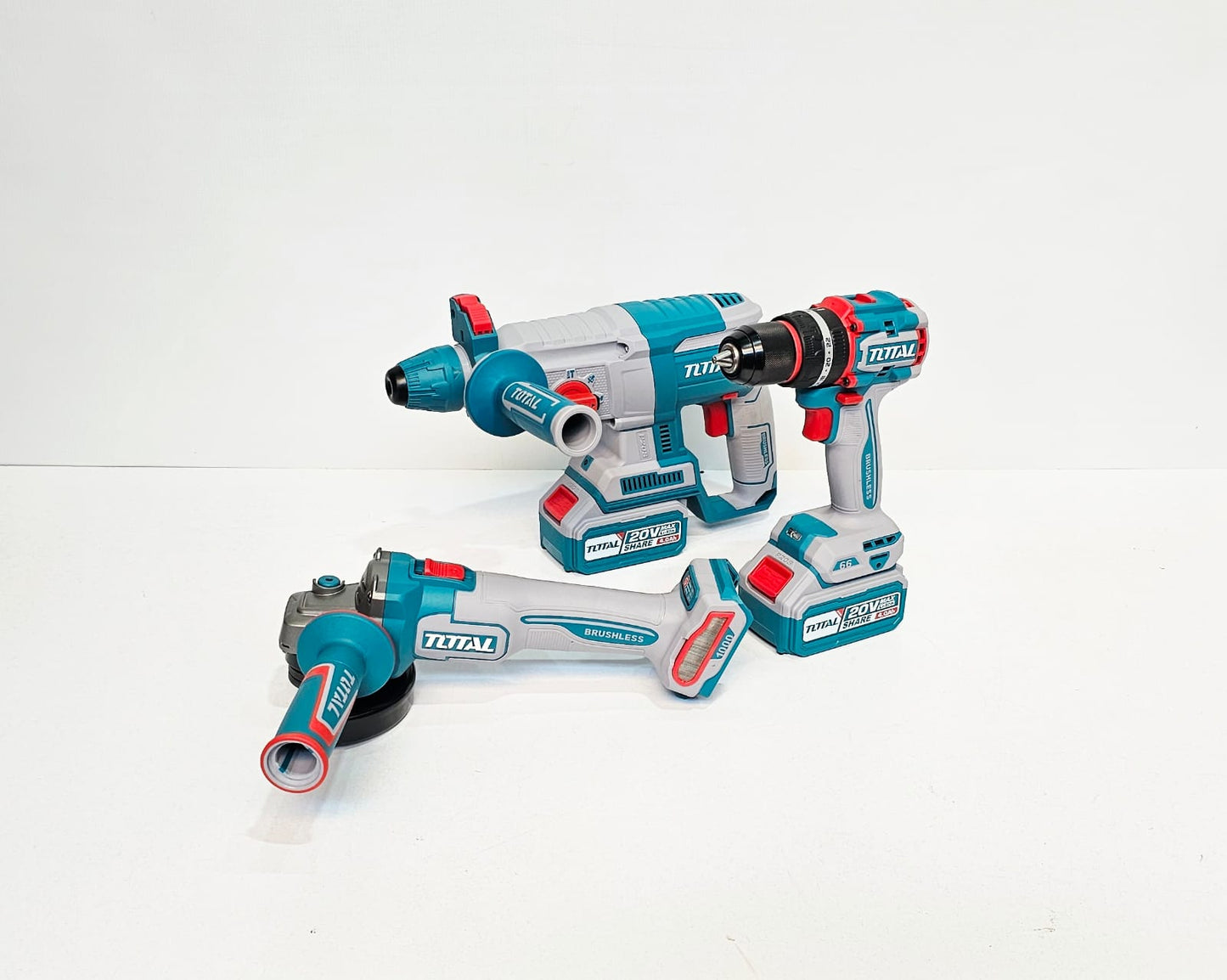 TOTAL COMBO TALADRO INALAMBRICO + ROTOMARTILLO + PULIDORA 20V UTOSLI241198