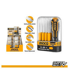 INGCO SET DE 9 PIEZAS DESTORNILLADORES INTERCAMBIABLE AKISD0901