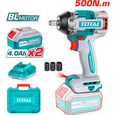 TOTAL LLAVE DE IMPACTO 500 N.M 20V INCLUYE 2 BATERIAS DE 4 AMP UTIWLI2050