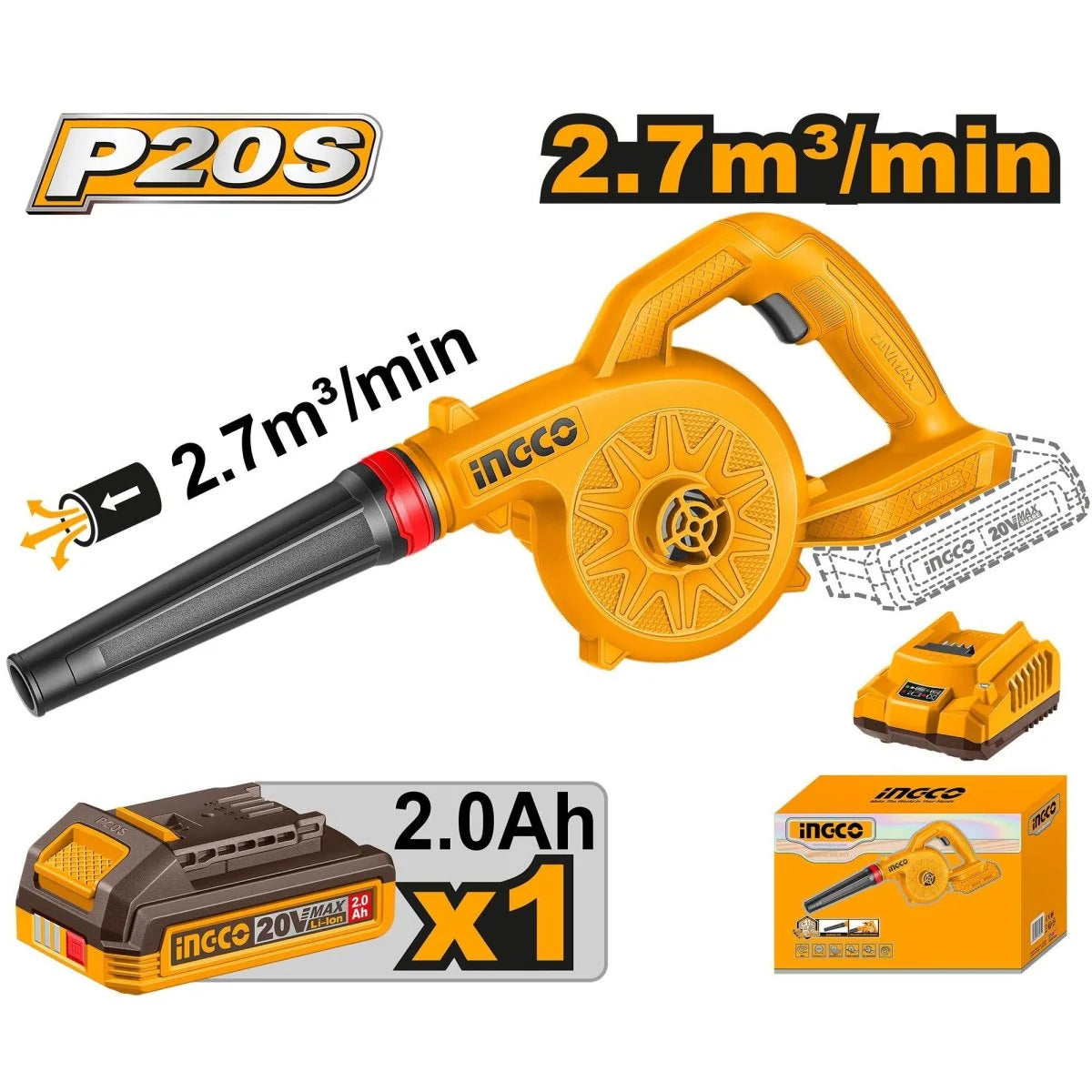 INGCO SOPLADOR INALAMBRICO 20V UCABLI20781