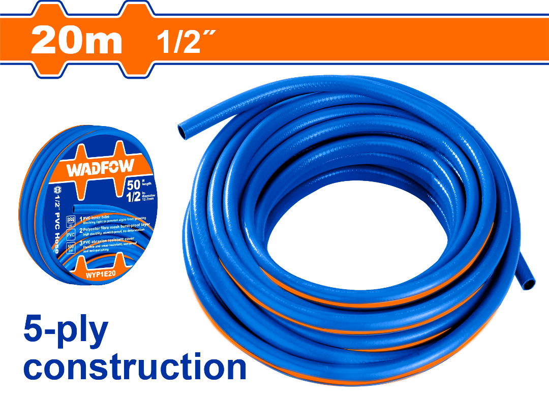 WADFOW MANGUERA PVC 1/2" X 20 MTS WYP1E20