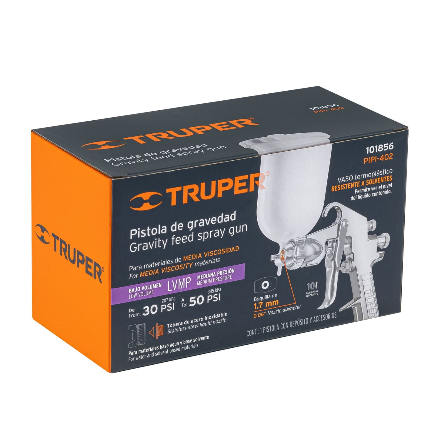 TRUPER AEROGRAFO PISTOLA DE GRAVEDAD VASO PLASTICO 101856