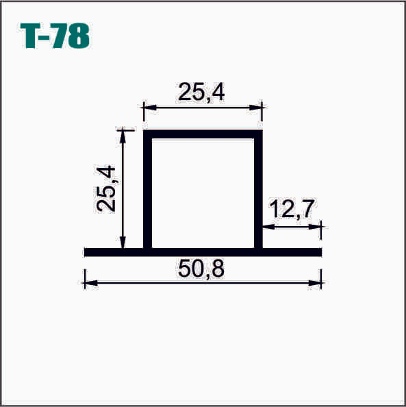 TUB0C0078 TUBULAR CUADRADO ALUMINIO 1X1 DOBLE ALETA - T07
