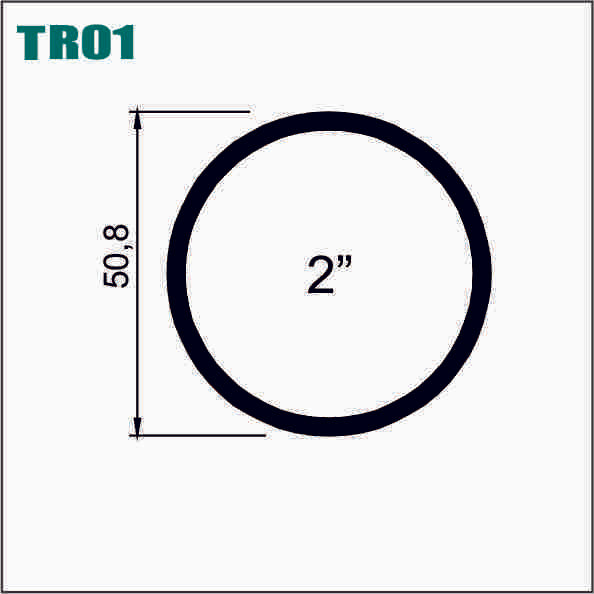 TUBO ALUMINIO CIRCULAR 2" MATE - TC035