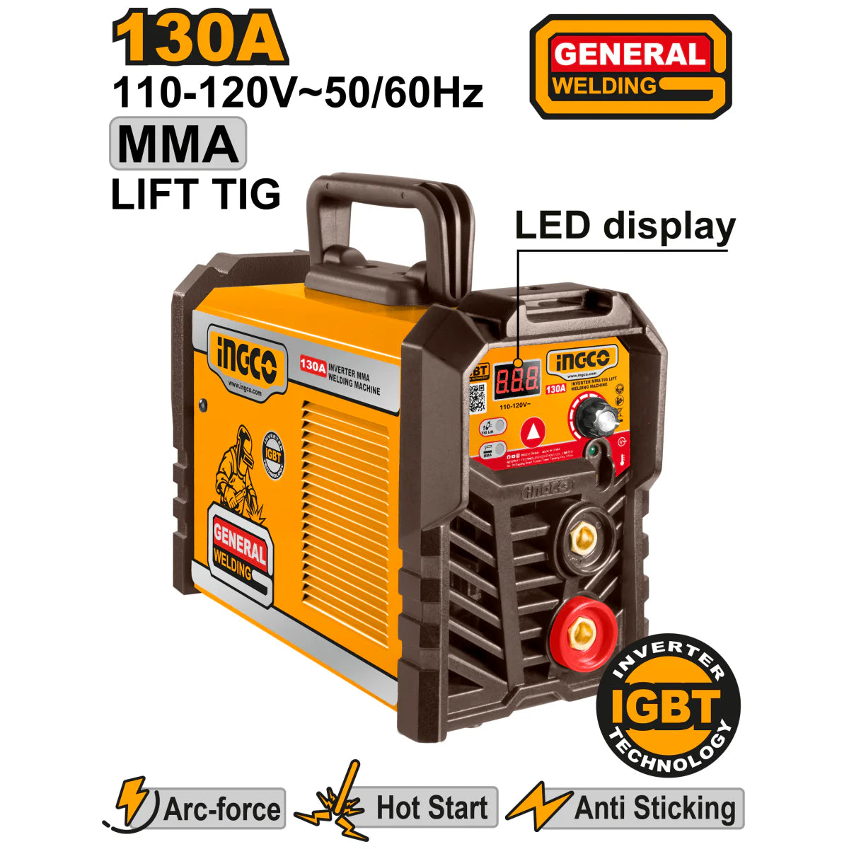INGCO SOLDADOR INVERSOR 130A 110/220V ING-UMMA13028
