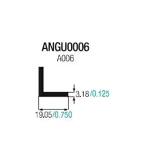 ANGU0006 ÁNGULO ALUMINIO 3/4 X 3/4 X 1/8 - A006