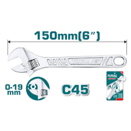 TOTAL LLAVE AJUSTABLE 6" THT101063