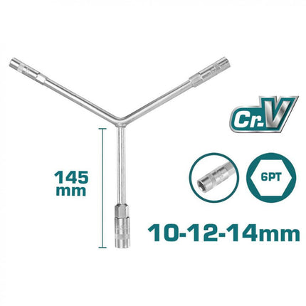 TOTAL LLAVE COPA TRIPLE TIPO Y 10-12-14MM THYSW101214