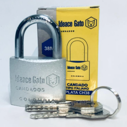 IDEACE GATO CANDADO TIPO ITALIANO PLATA - CH38