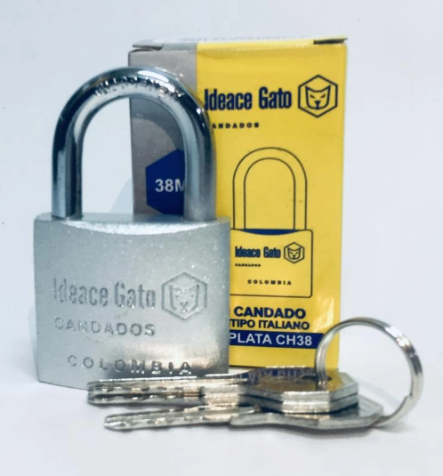 IDEACE GATO CANDADO TIPO ITALIANO PLATA - CH38