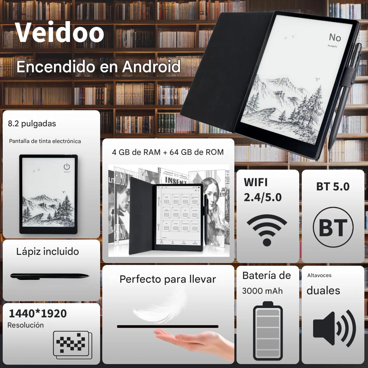 LECTOR DE LIBROS ELECTRONICO CON CUBIERTA DE LAPIZ OBTICO