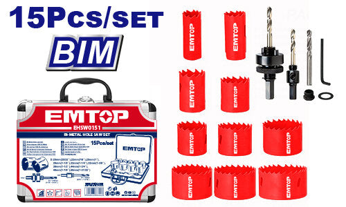 EMTOP JUEGO DE SIERRAS COPAS BIMETALICAS 15PZS - EHSW0151