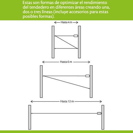 Tendedero en carrete 2 líneas