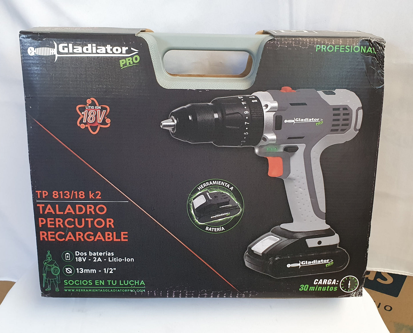 GLADIATOR PRO TALADRO PERCUTOR INALAMBRICO DE 1/2" 18V TP813/18 K2