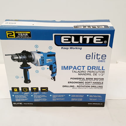 ELITE TALADRO PERCUTOR DE 1/2" 800W ID801