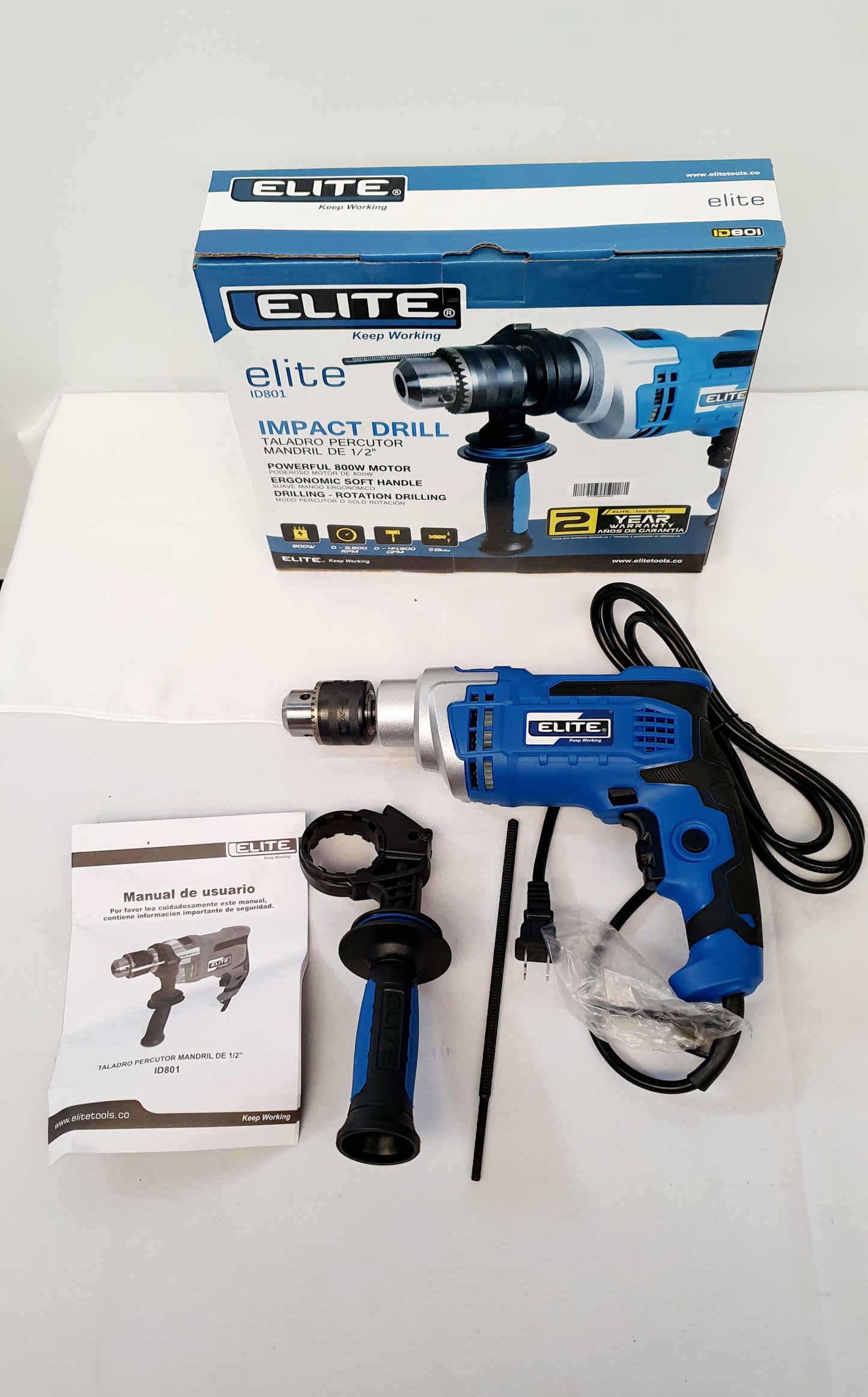 ELITE TALADRO PERCUTOR DE 1/2" 800W ID801