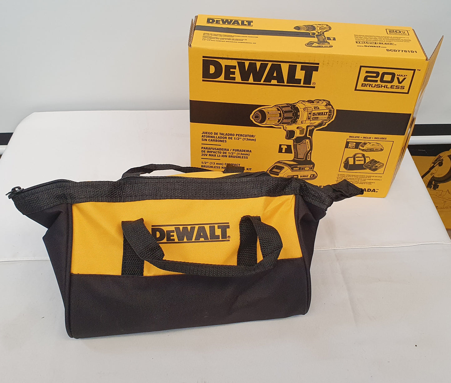 DEWALT TALADRO PERCUTOR INALAMBRICO DE 1/2" 20V BRUSHLESS DCD7781D1-B3