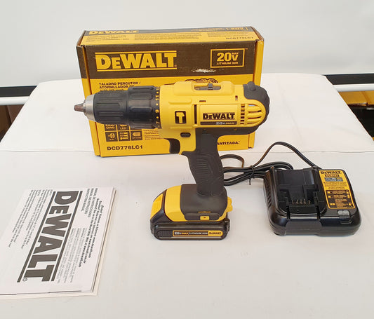 DEWALT TALADRO PERCUTOR INALAMBRICO DE 1/2" 20V DCD776LC1