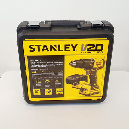 STANLEY TALADRO PERCUTOR INALAMBRICO DE 1/2" 20V BRUSHLESS SBD710C2K-B3