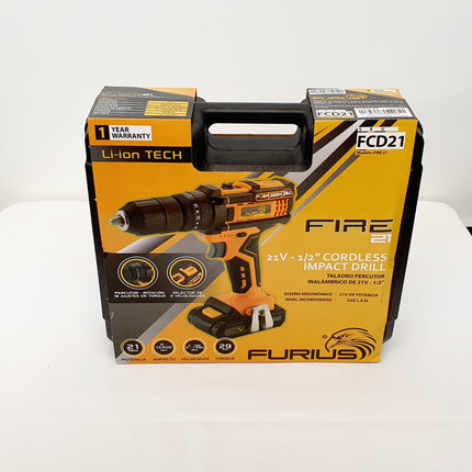FURIUS TALADRO INALAMBRICO PERCUTOR DE 1/2" FCD21