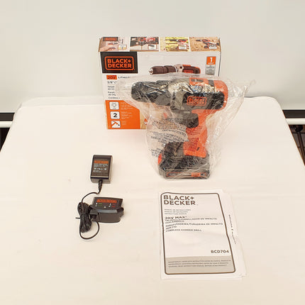 BLACK+DECKER TALADRO PERCUTOR INALAMBRICO 3/8" 20V BCD704C1-B3