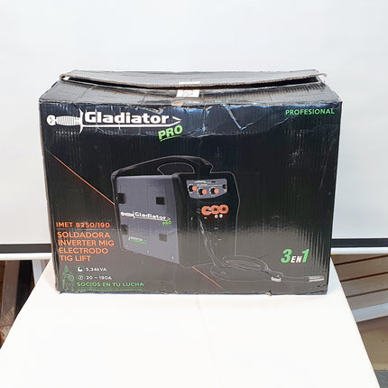 GLADIATOR PRO Soldador Inversor 3 En 1 (Electrodo, MIG Y TIG) de 250 Amperios 20-190A@110V y 50-250A@220V