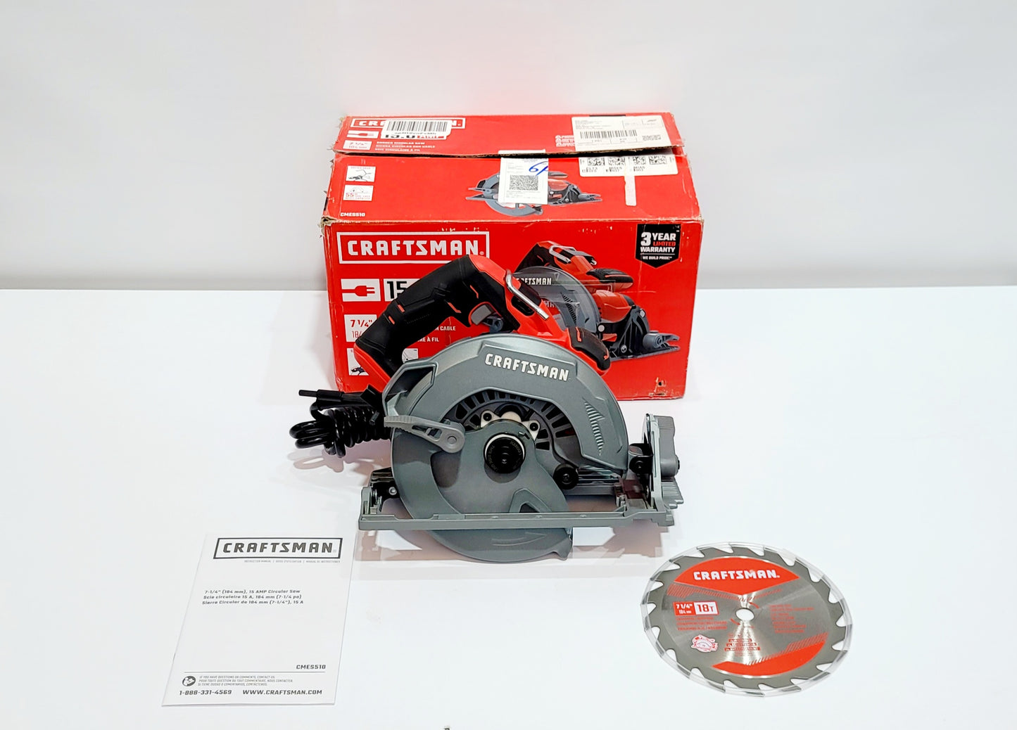 CRAFTSMAN CIERRA CIRCULAR 7-1/4" 1800W CMES510