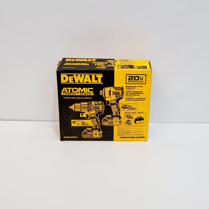 DEWALT COMBO TALADRO INALAMBRICO 1/2" Y ATORNILLADOR DE IMPACTO ATOMIC 20V DCK278C2