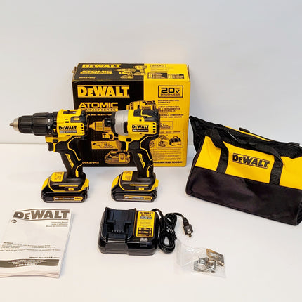 DEWALT COMBO TALADRO INALAMBRICO 1/2" Y ATORNILLADOR DE IMPACTO ATOMIC 20V DCK278C2