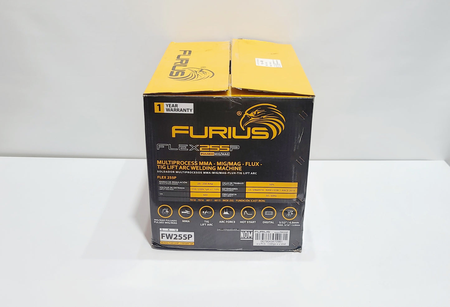 FURIUS SOLDADOR INVERSOR MULTIPROCESO 250 AMPERIOS FLEX255 PULSE