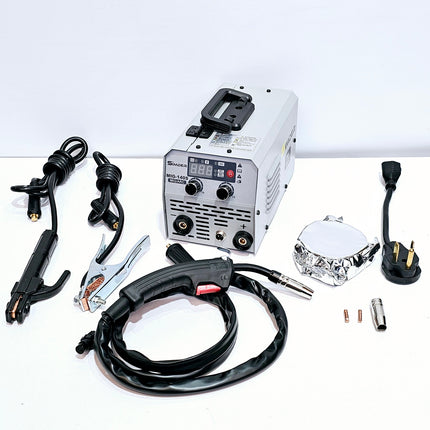 SSIMDER Soldador MIG 140A 2 en 1 Soldador de núcleo de fundente/varilla Soldador de voltaje dual de 110 V/220 V