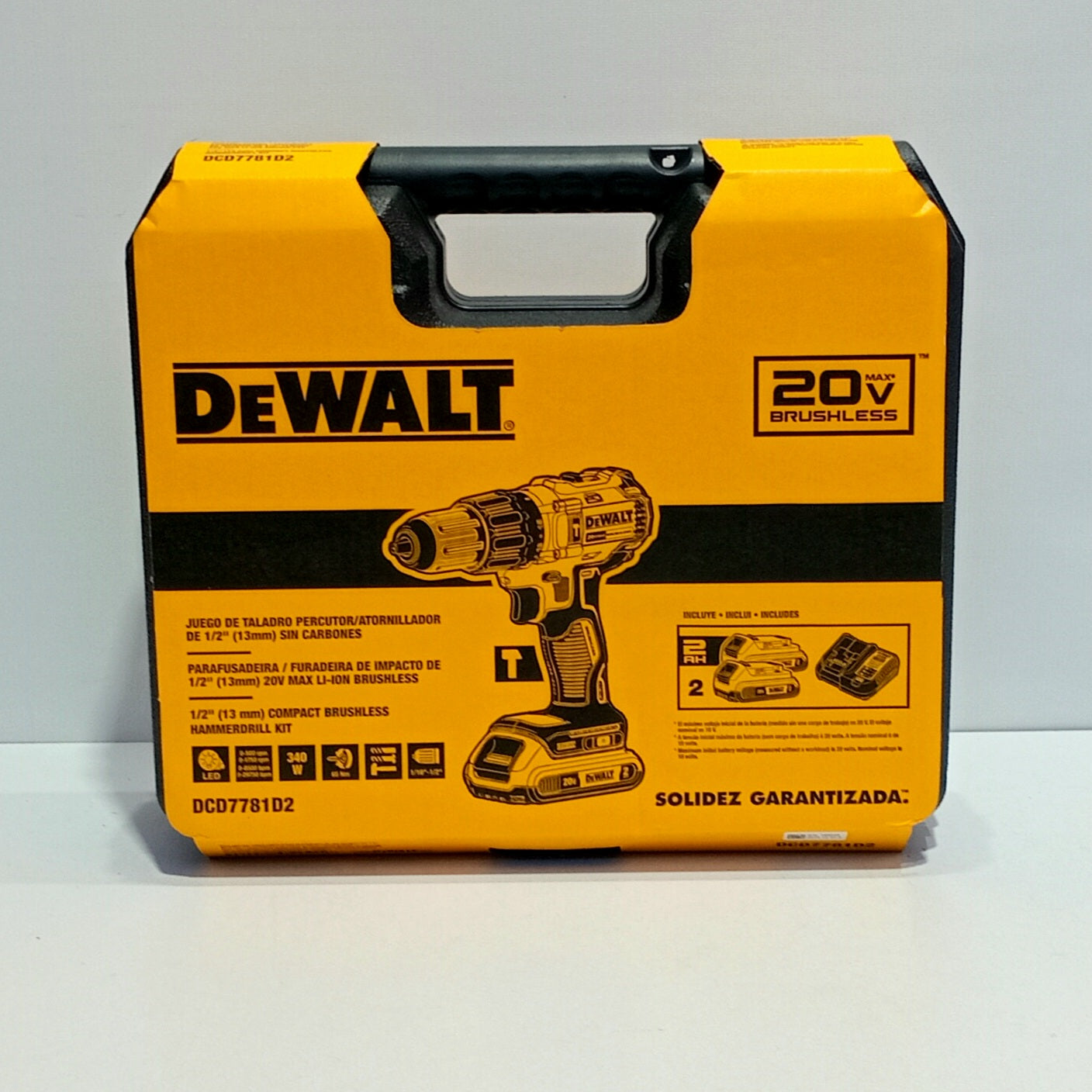 DEWALT TALADRO PERCUTOR INALAMBRICO 1/2 20V DCD7781