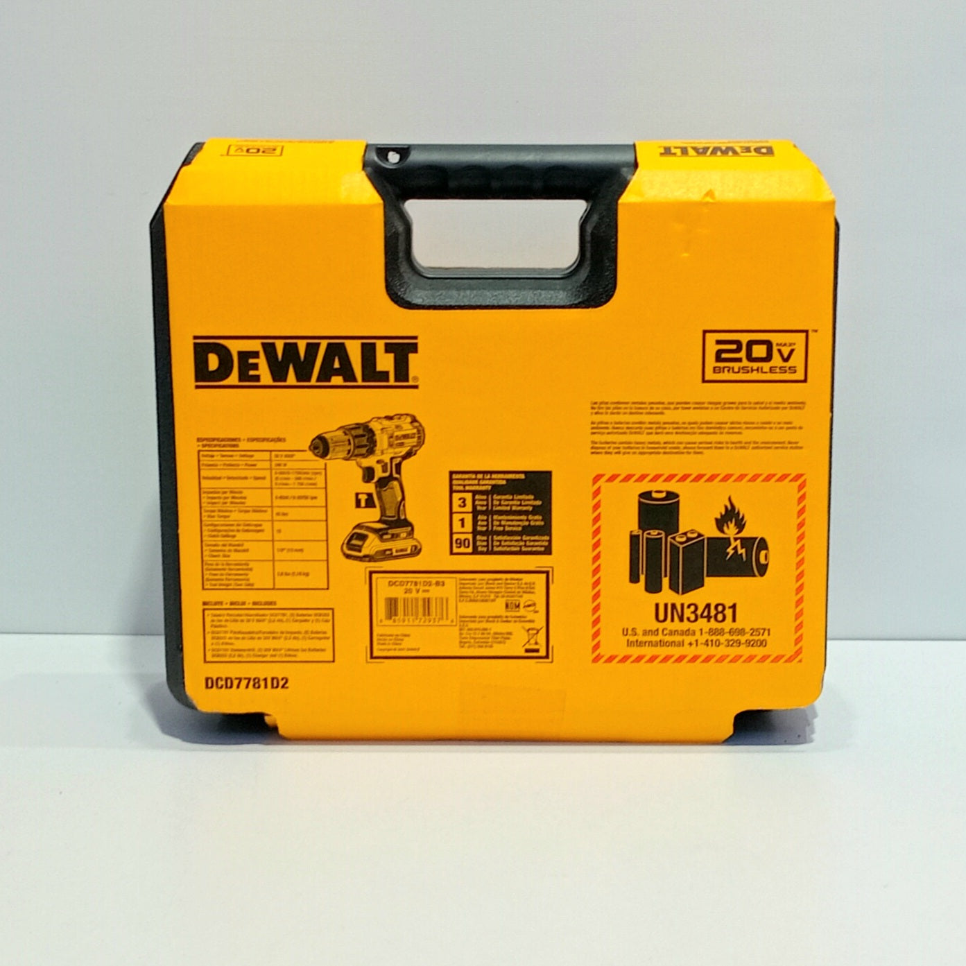 DEWALT TALADRO PERCUTOR INALAMBRICO 1/2 20V DCD7781