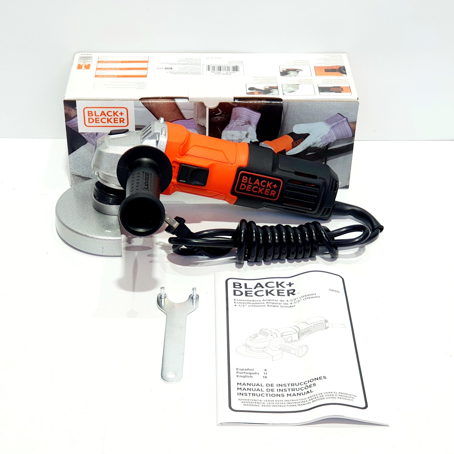 BLACK+DECKER ESMERILADORA ANGULAR DE 4-1/2 650W G650