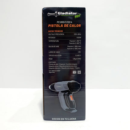 GLADIATOR PRO PISTOLA DE CALOR 1500W PC 800/1/120 K