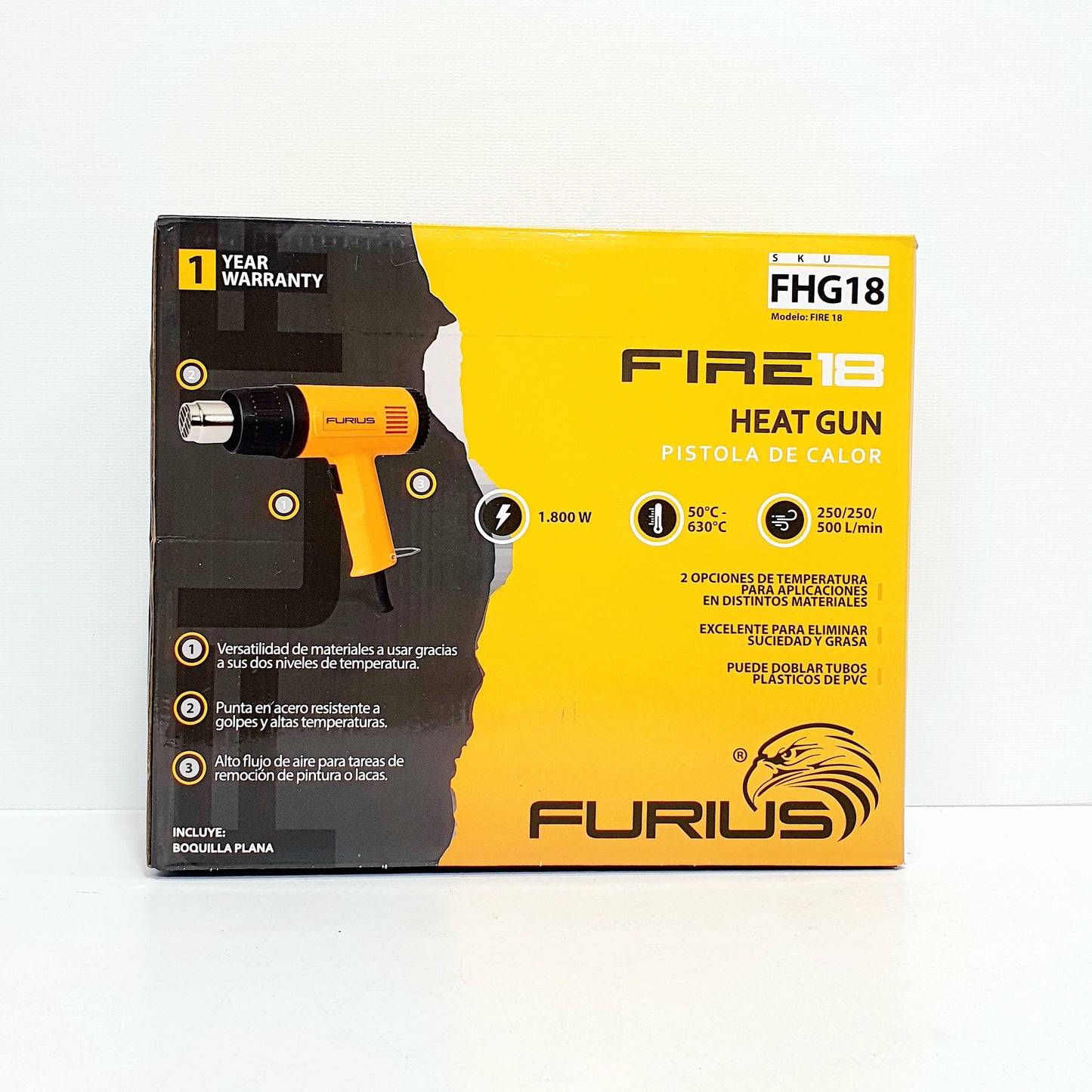 FURIUS PISTOLA DE CALOR 1800W FHG18